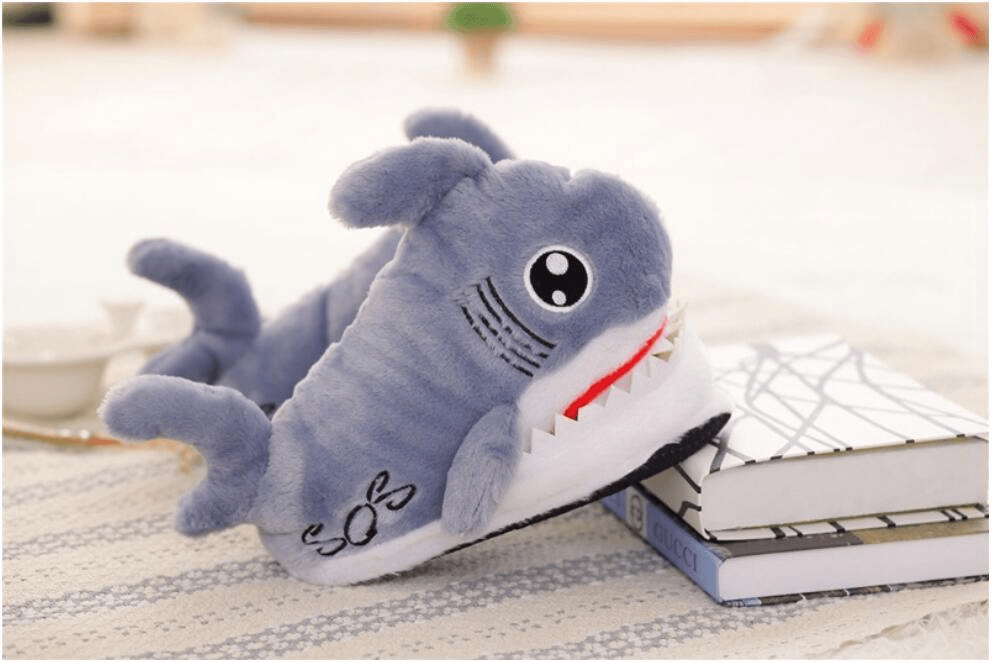 Shop Cozy Shark Plush Slippers - Goodlifebean Plushie | Stuffed Animal