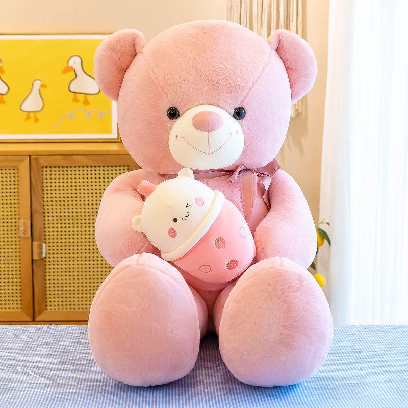 Shop Boba Drinking Giant Teddy Bear Plush - Goodlifebean Plushie | Stuffed Animal