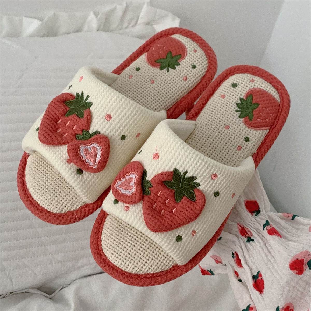 Shop Snuggly Strawberry Slippers - Goodlifebean Plushie | Stuffed Animal