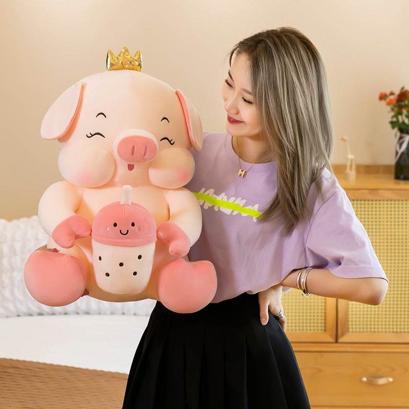 Shop Giant Boba Baby Pig Plush - Goodlifebean Plushie | Stuffed Animal
