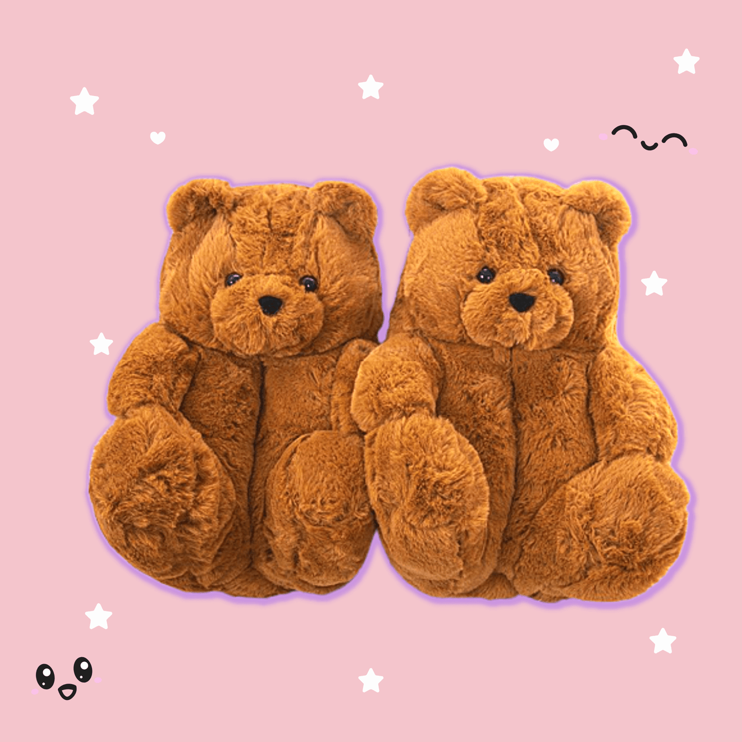Shop Caramel Brown Teddy Bear Plush Slippers - Goodlifebean Plushie | Stuffed Animal