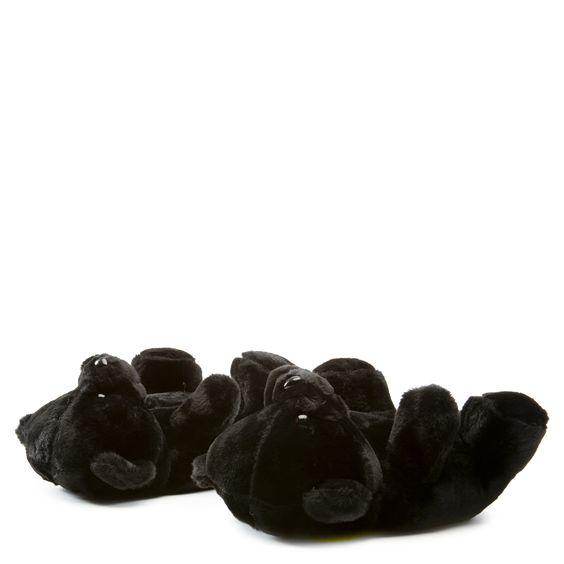 Shop Comfy Teddy Bear Plush Slippers: Black Bear - Goodlifebean Plushie | Stuffed Animal