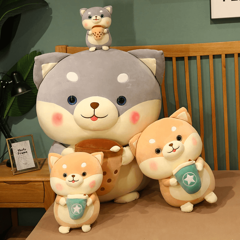 Shop Bubble Tea Shiba Dog Plush | Boba Stuffed Animal Plushie - Goodlifebean Plushie | Stuffed Animal