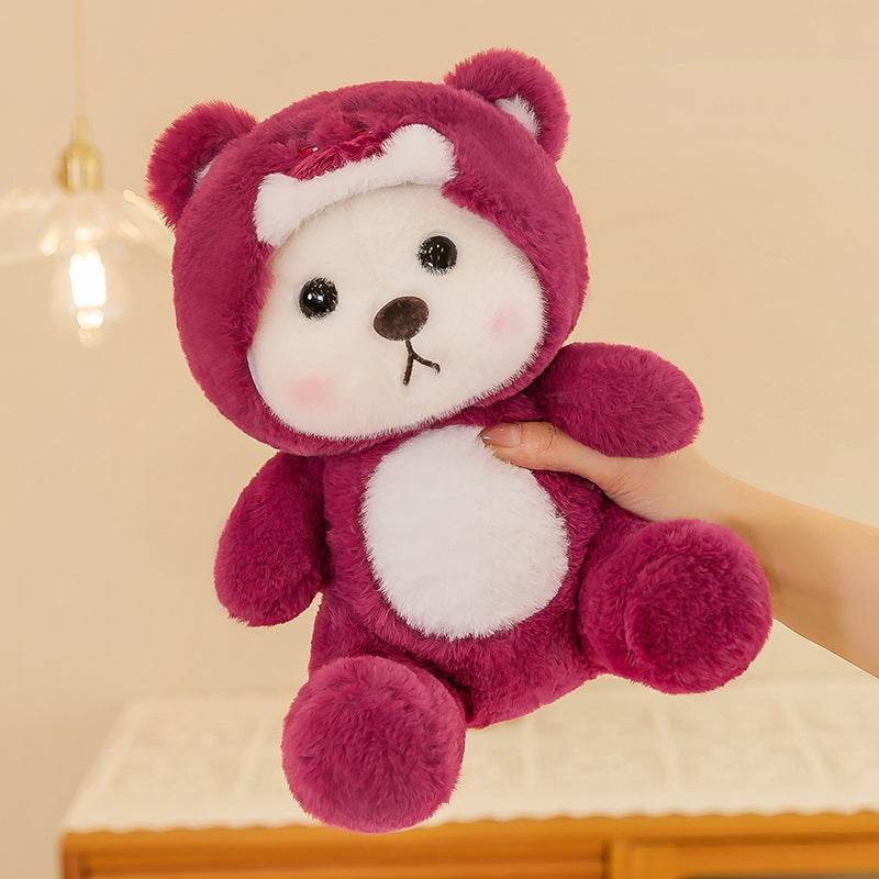 Shop Mini Pink Teddy Bear with Hoodie - Goodlifebean Plushie | Stuffed Animal