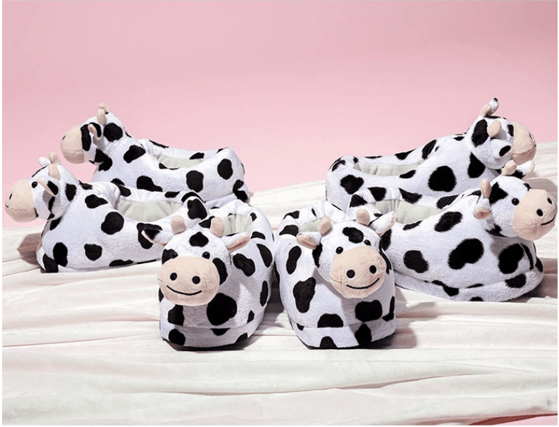 Shop Kawaii Cow Plush Slippers - Goodlifebean Plushie | Stuffed Animal