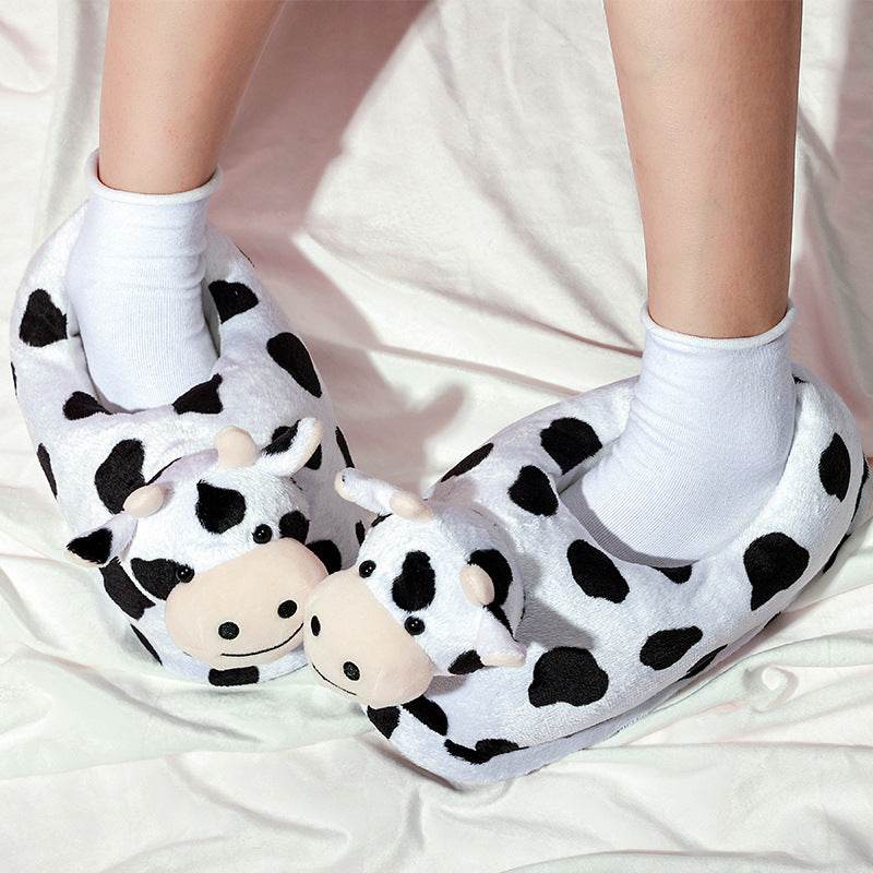 Shop Kawaii Cow Plush Slippers - Goodlifebean Plushie | Stuffed Animal