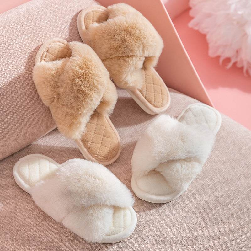 Shop Comfy Cross-Strap Plush Indoor Slippers - Goodlifebean Plushie | Stuffed Animal
