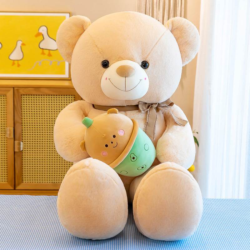 Shop Boba Drinking Giant Teddy Bear Plush - Goodlifebean Plushie | Stuffed Animal