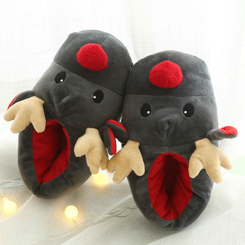 Shop Rudolph with Red Nose Warm Fluffy Slippers - Goodlifebean Plushie | Stuffed Animal