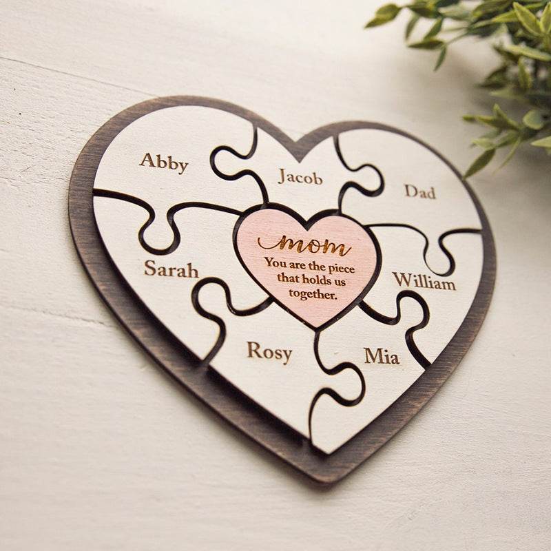 Shop Mother's Day Personalized Name Puzzle with Mom and Kids - Goodlifebean Plushie | Stuffed Animal