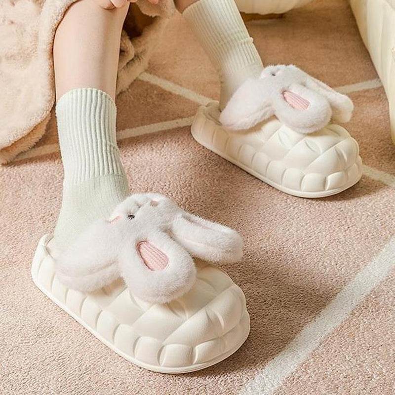 Shop Fluffy Plush Bunny Slippers - Goodlifebean Plushie | Stuffed Animal