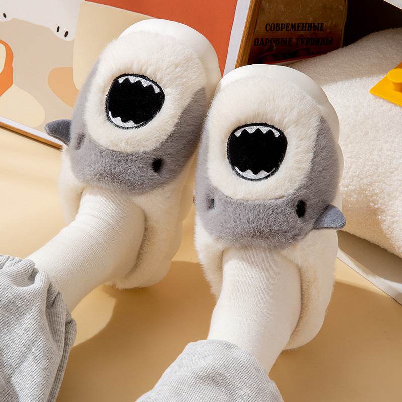 Shop Kawaii Fluffy Shark Slippers - Goodlifebean Plushie | Stuffed Animal