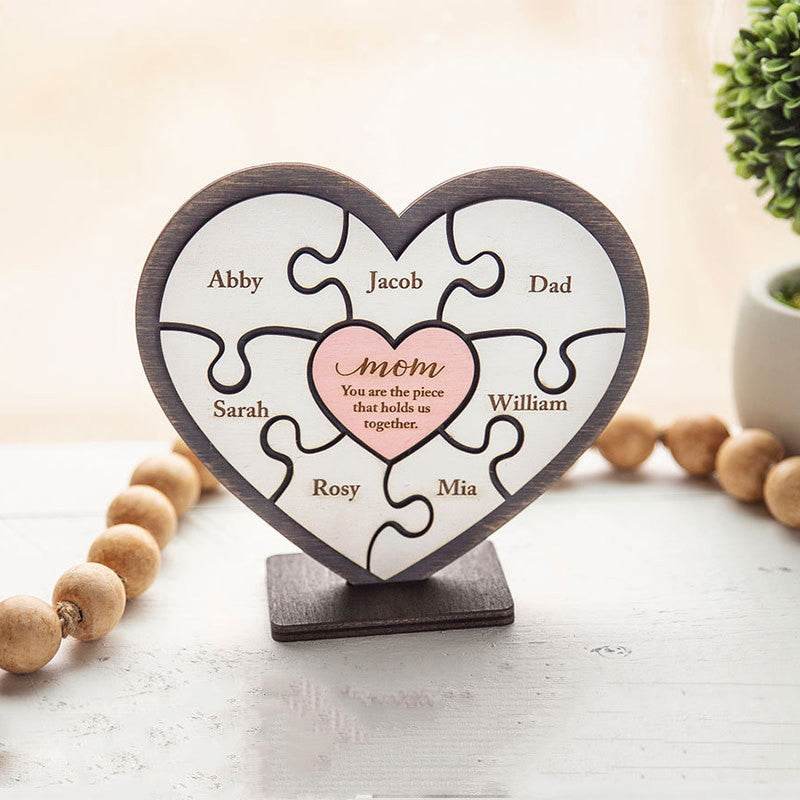 Shop Mother's Day Personalized Name Puzzle with Mom and Kids - Goodlifebean Plushie | Stuffed Animal