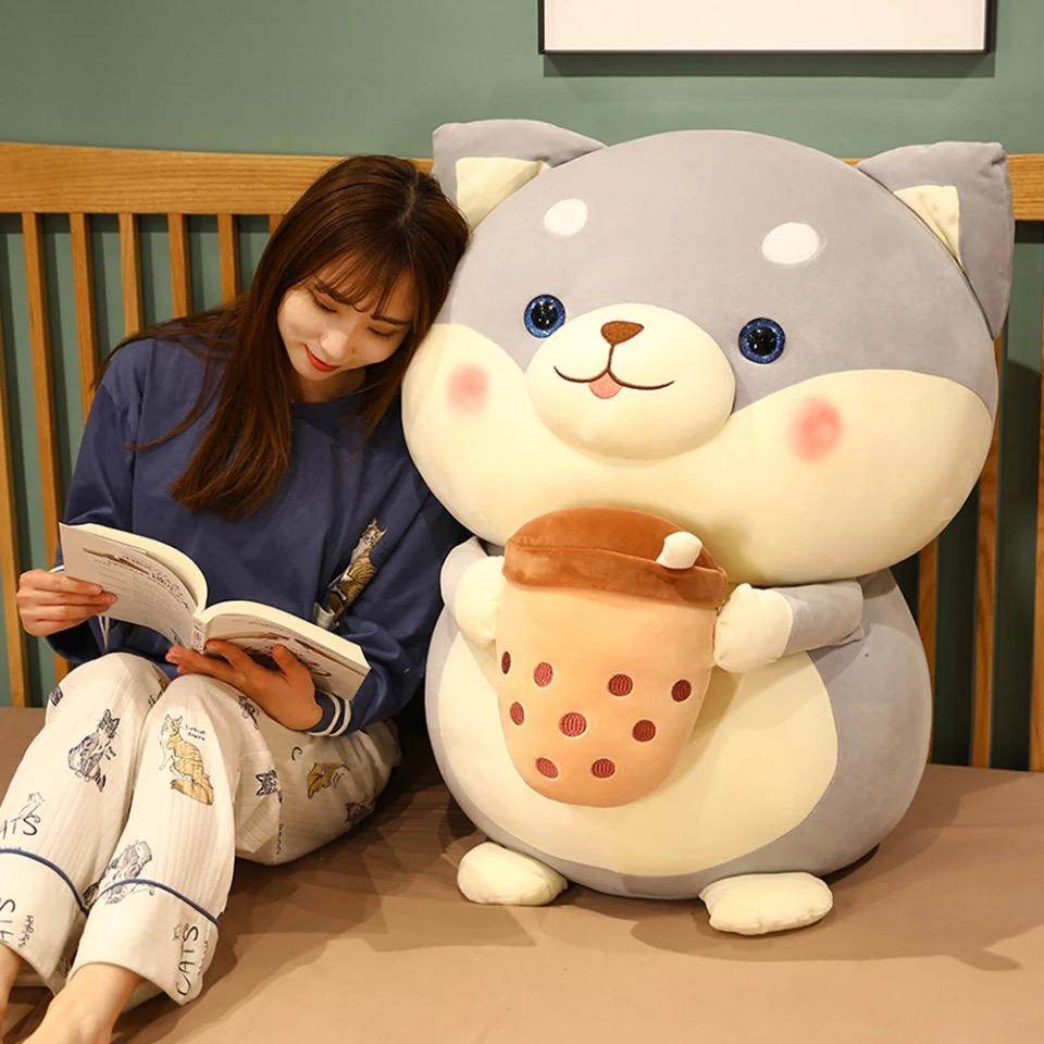 Shop Bubble Tea Shiba Dog Plush | Boba Stuffed Animal Plushie - Goodlifebean Plushie | Stuffed Animal