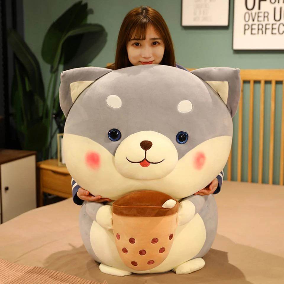 Shop Bubble Tea Shiba Dog Plush | Boba Stuffed Animal Plushie - Goodlifebean Plushie | Stuffed Animal