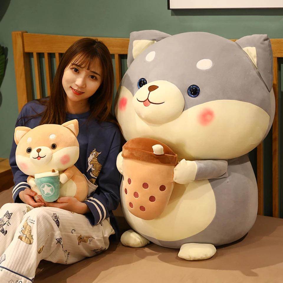 Shop Bubble Tea Shiba Dog Plush | Boba Stuffed Animal Plushie - Goodlifebean Plushie | Stuffed Animal