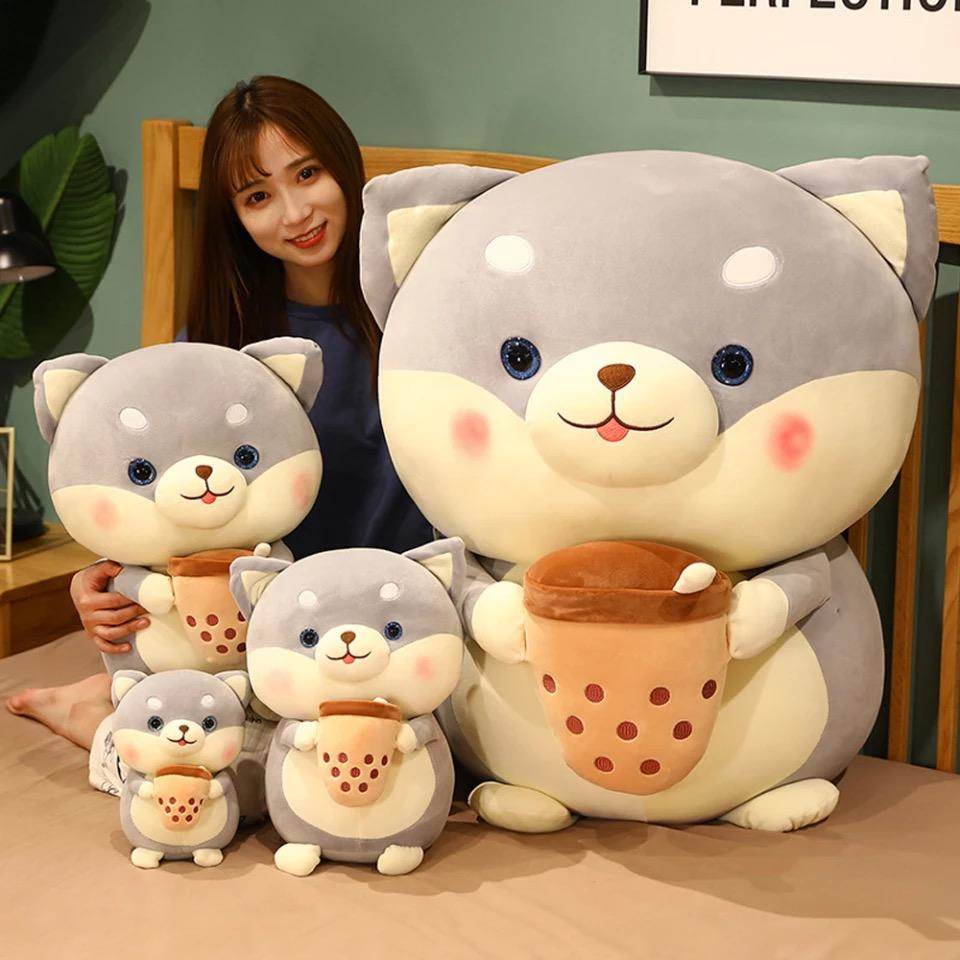 Shop Bubble Tea Shiba Dog Plush | Boba Stuffed Animal Plushie - Goodlifebean Plushie | Stuffed Animal
