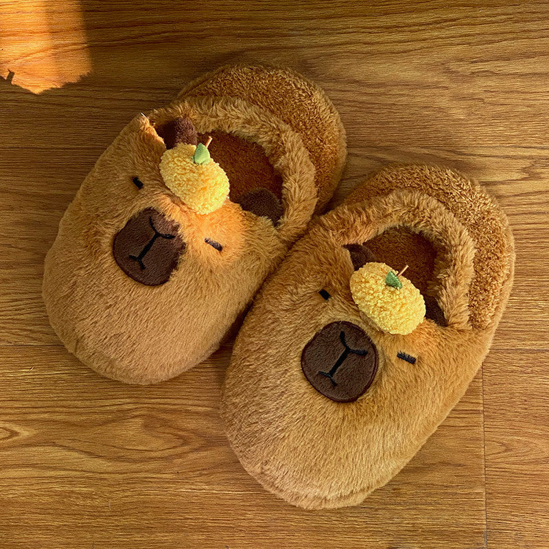 CloudyCapy: Cloudy Capybara Plush Slippers