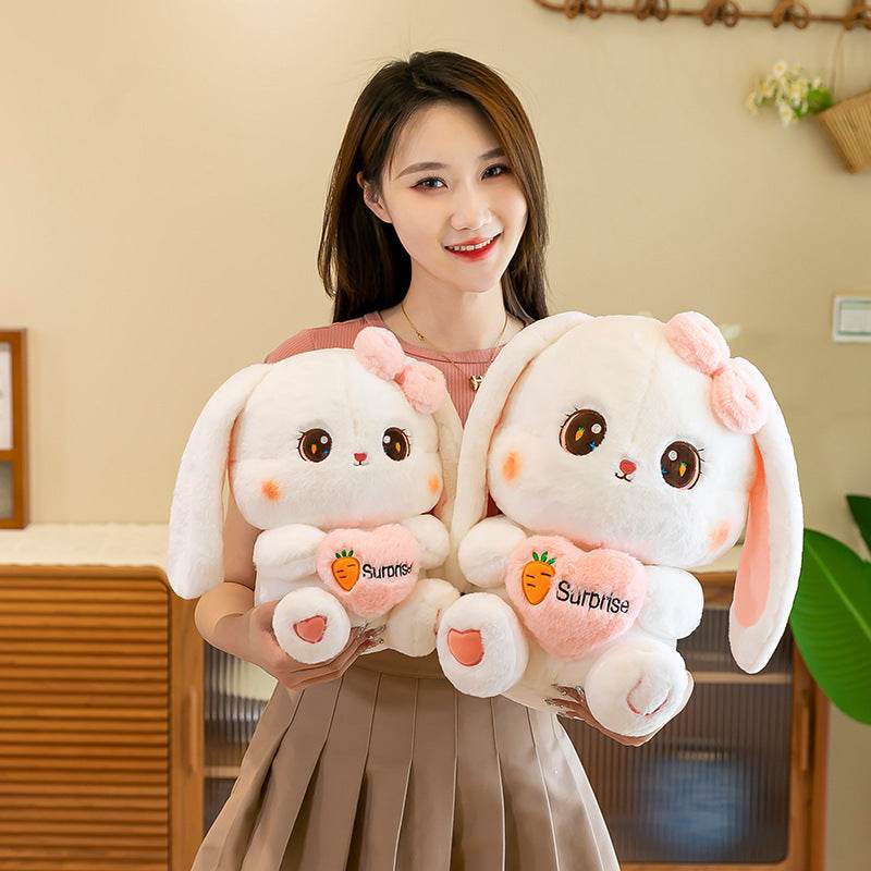 Cute Pink and White Bunny Plushie.