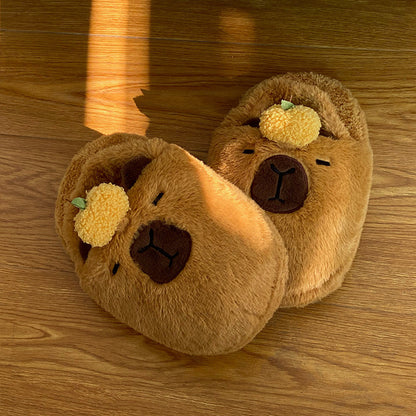 CloudyCapy: Cloudy Capybara Plush Slippers