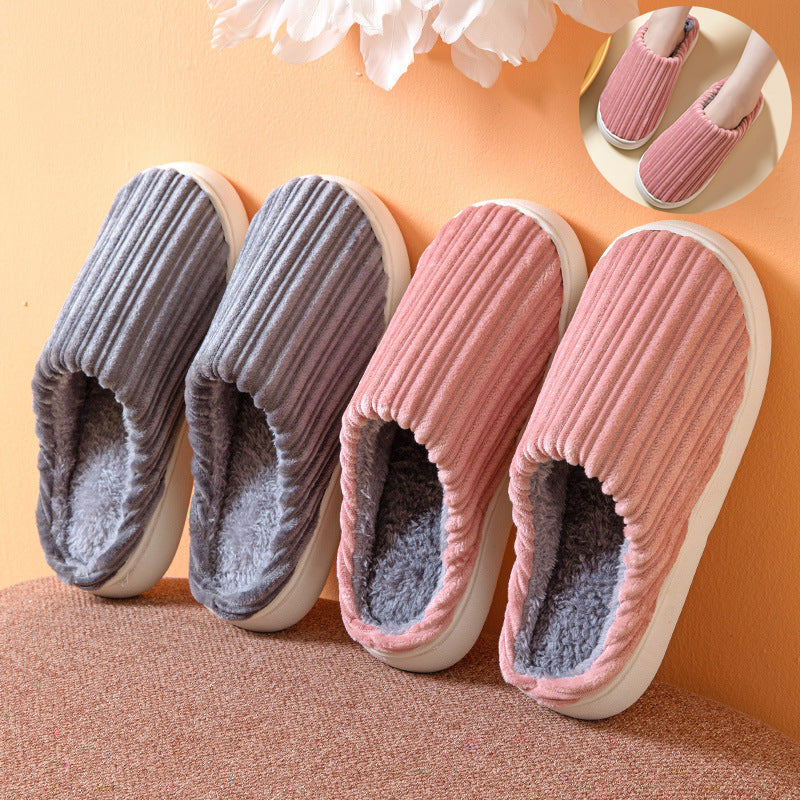 Shop Striped Thick Fleece Warm Slippers - Goodlifebean Black Friday Sale | Plushies | Giant Teddy Bear