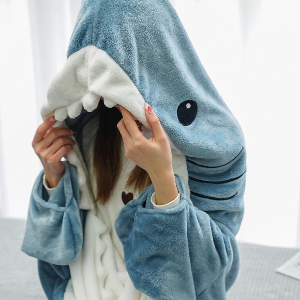 Shop Cozy Sharkie™: Cozy Shark Hoodie Blanket For Adults - Goodlifebean Plushies | Stuffed Animals