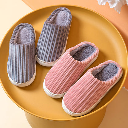 Shop Striped Thick Fleece Warm Slippers - Goodlifebean Black Friday Sale | Plushies | Giant Teddy Bear