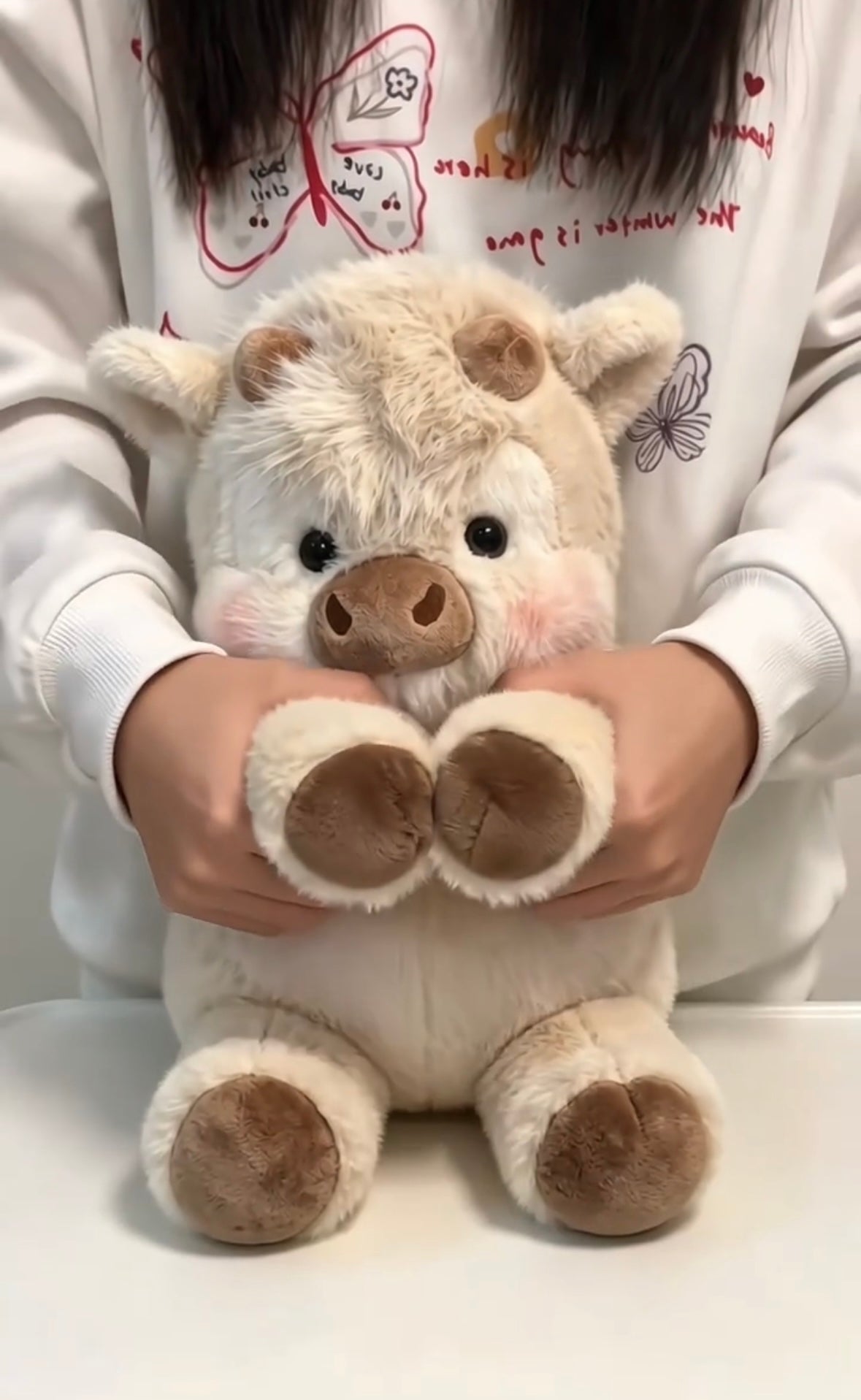 Peluche de vache des Highlands rondelette