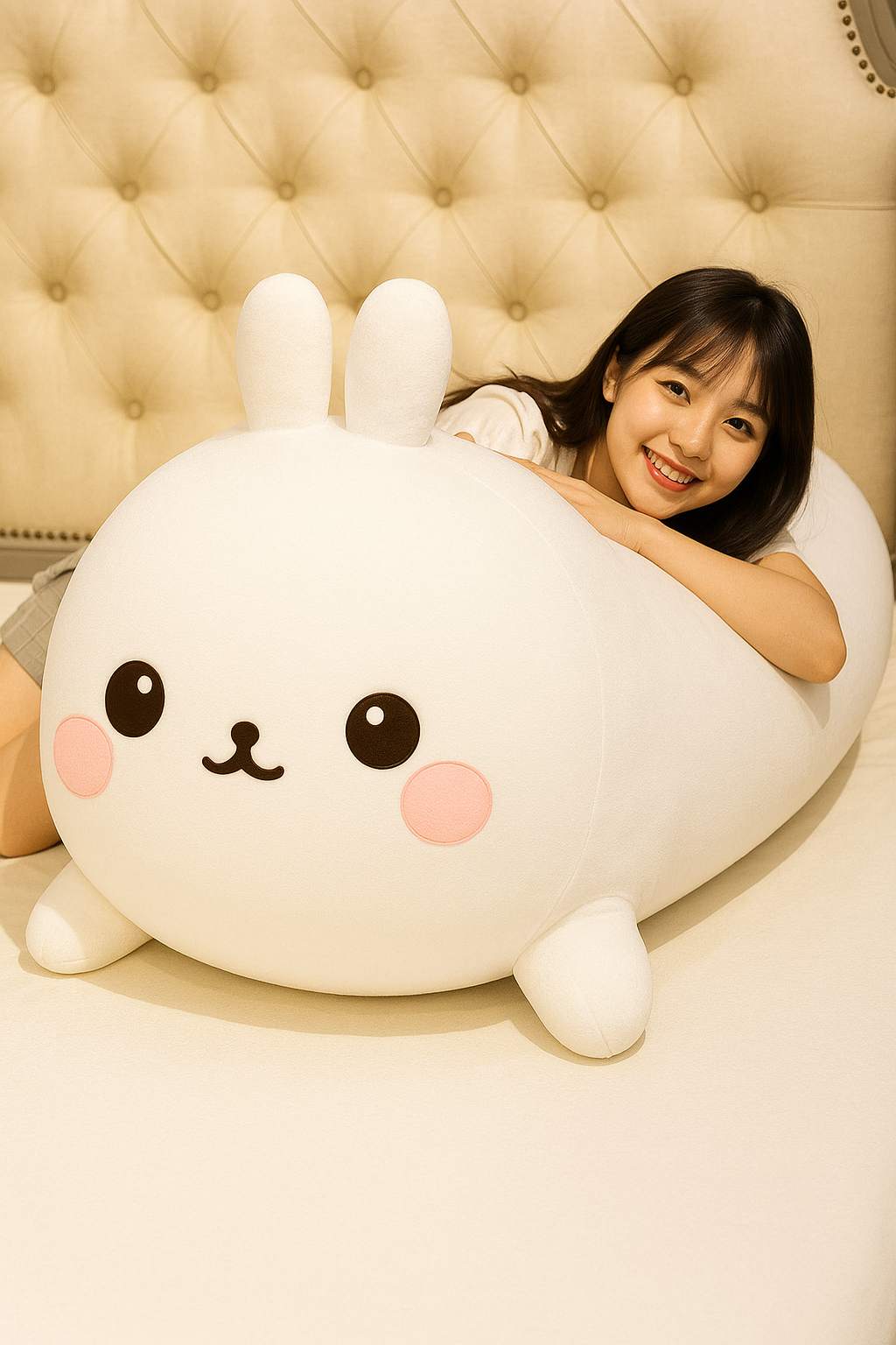  cute, white bunny plush toy
