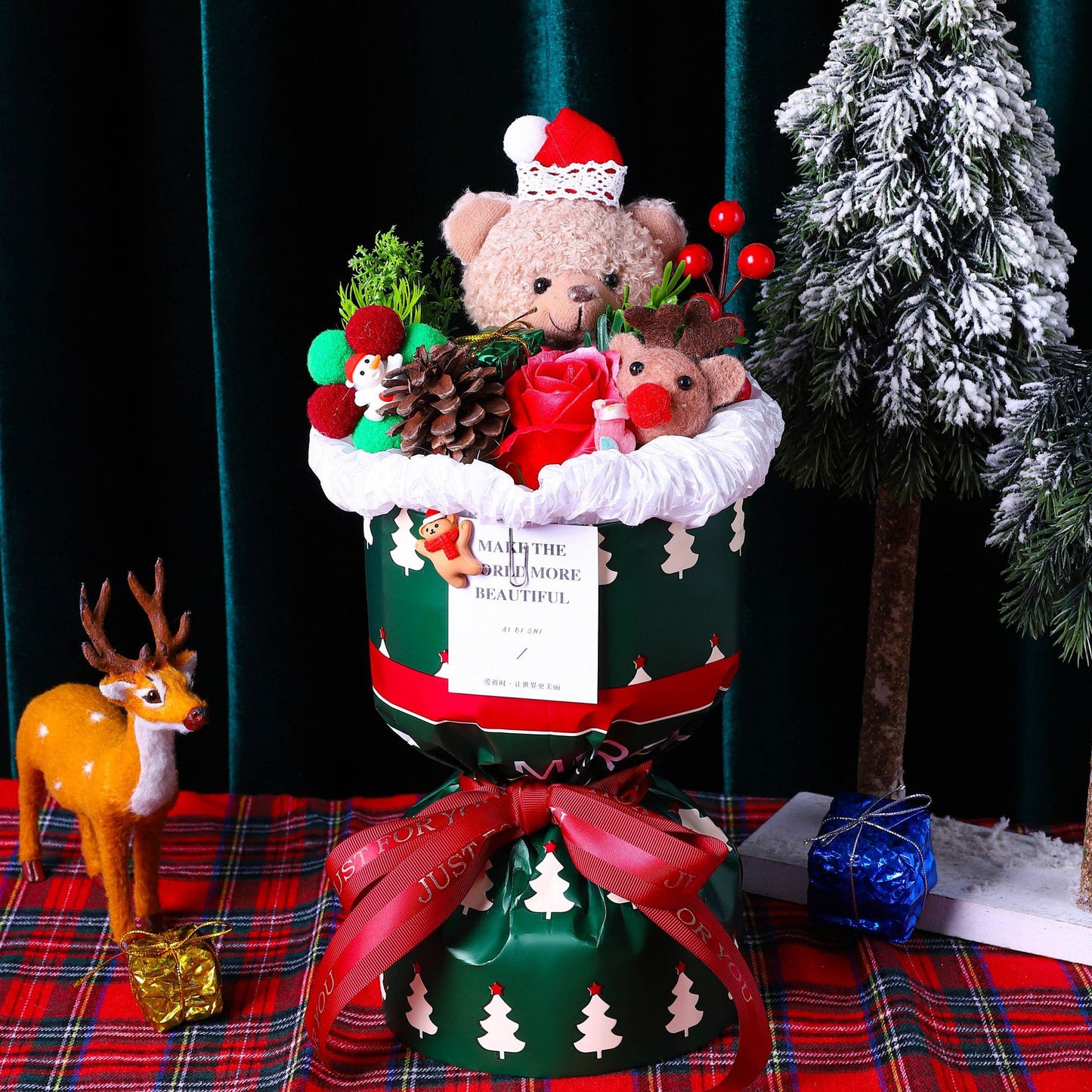 Shop Christmasy Plush Bouquet - Goodlifebean Black Friday Sale | Plushies | Giant Teddy Bear