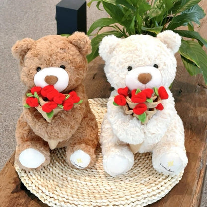 Shop Florian – Adorable Kawaii Rose Teddy Bear for Her | Best Long-Distance Gift - Goodlifebean Plushie | Stuffed Animal