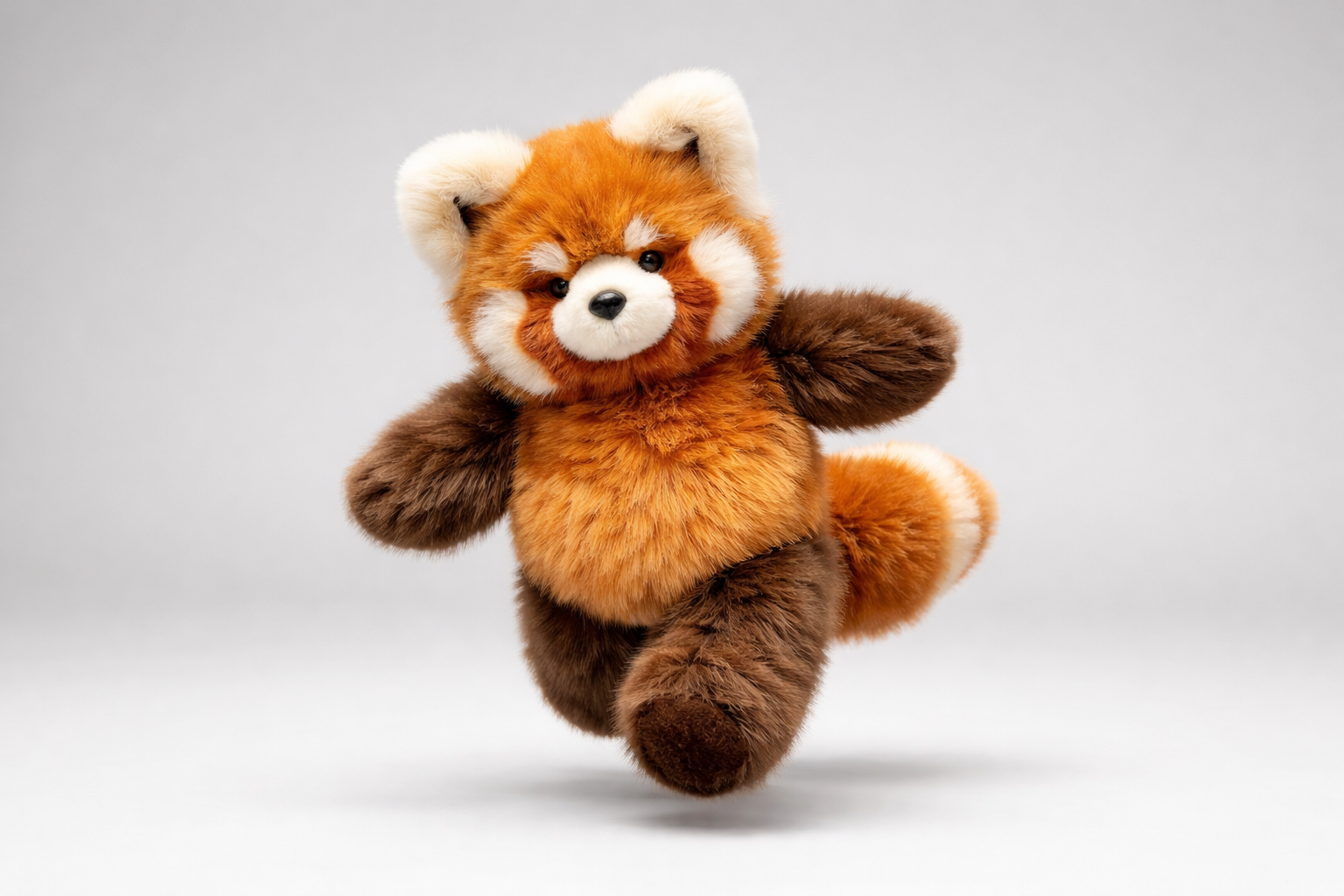 Red Panda Plush toy red panda on a light gray background