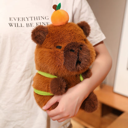 Capabala Sitting Backpack Small Capybara Doll Plush Toys Cute Guinea Pig Doll Ragdoll Gift