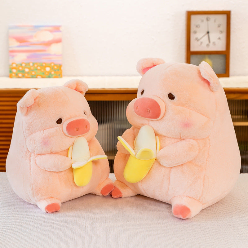 Shop Chubby Banana Eating Pig Plushie - Stuffed Animals Goodlifebean Plushies | Stuffed Animals