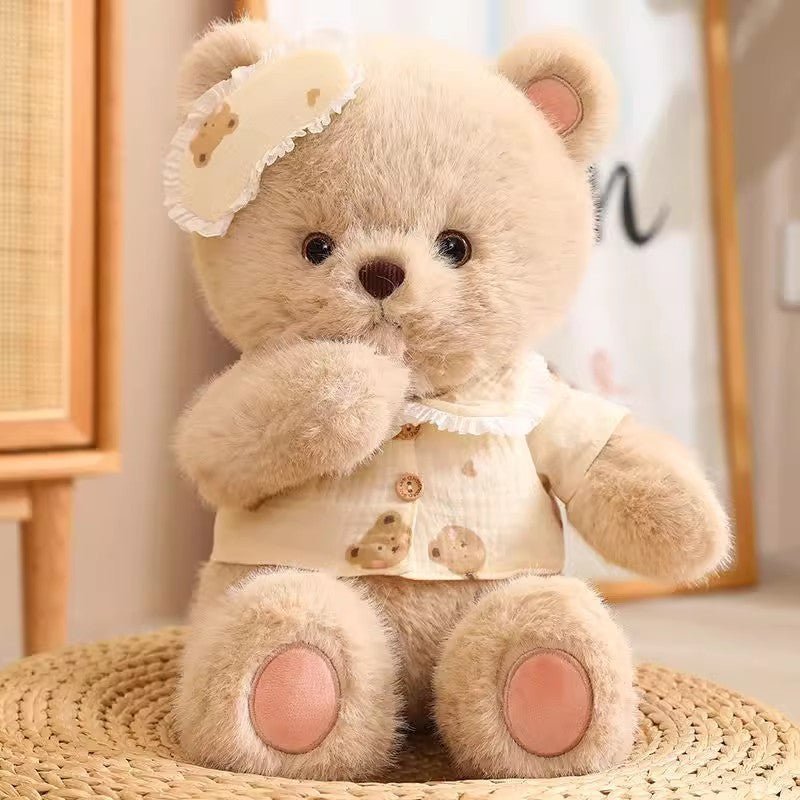 Lullaby Bear: Mini Brown teddy Bear | Sleepy Cuddle Bear - Goodlifebean product_type