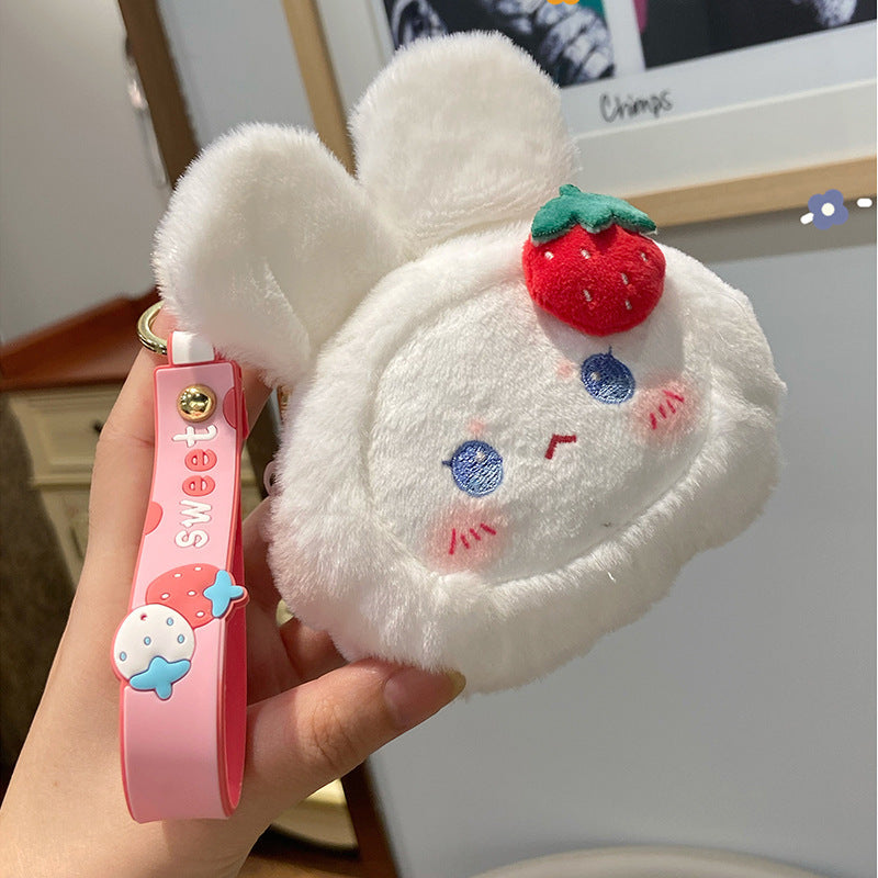 Shop Peachy Kawaii Bunny Plushie Keychain+ Coin Purse | Lil beans Keychain - Goodlifebean Plushie | Stuffed Animal