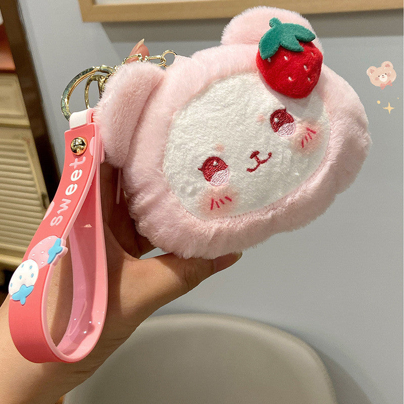 Shop Peachy Kawaii Bunny Plushie Keychain+ Coin Purse | Lil beans Keychain - Goodlifebean Plushie | Stuffed Animal