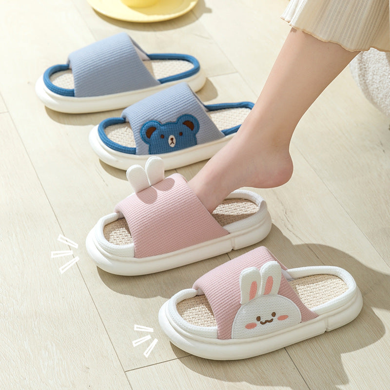 Shop Cute Bunny Linen Slippers - Shoes Goodlifebean Plushies | Stuffed Animals