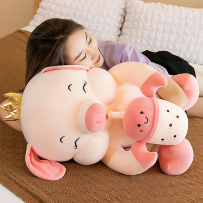 Shop Giant Boba Baby Pig Plush - Stuffed Animals Goodlifebean Plushies | Stuffed Animals