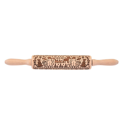 Shop 3D Christmas Wooden Embossed Rolling Pin - Rolling Pins Goodlifebean Plushies | Stuffed Animals