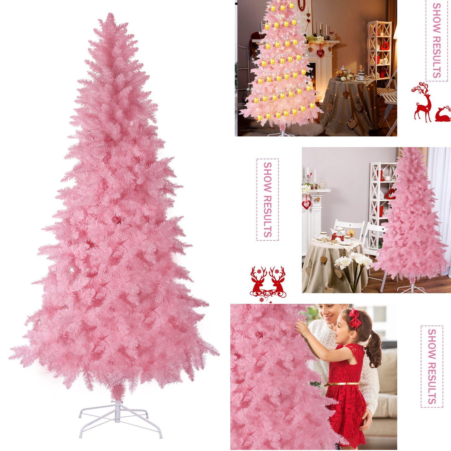 Shop Kawaii Pink 8ft Artifical Christmas Tree - Decor Goodlifebean Plushies | Stuffed Animals