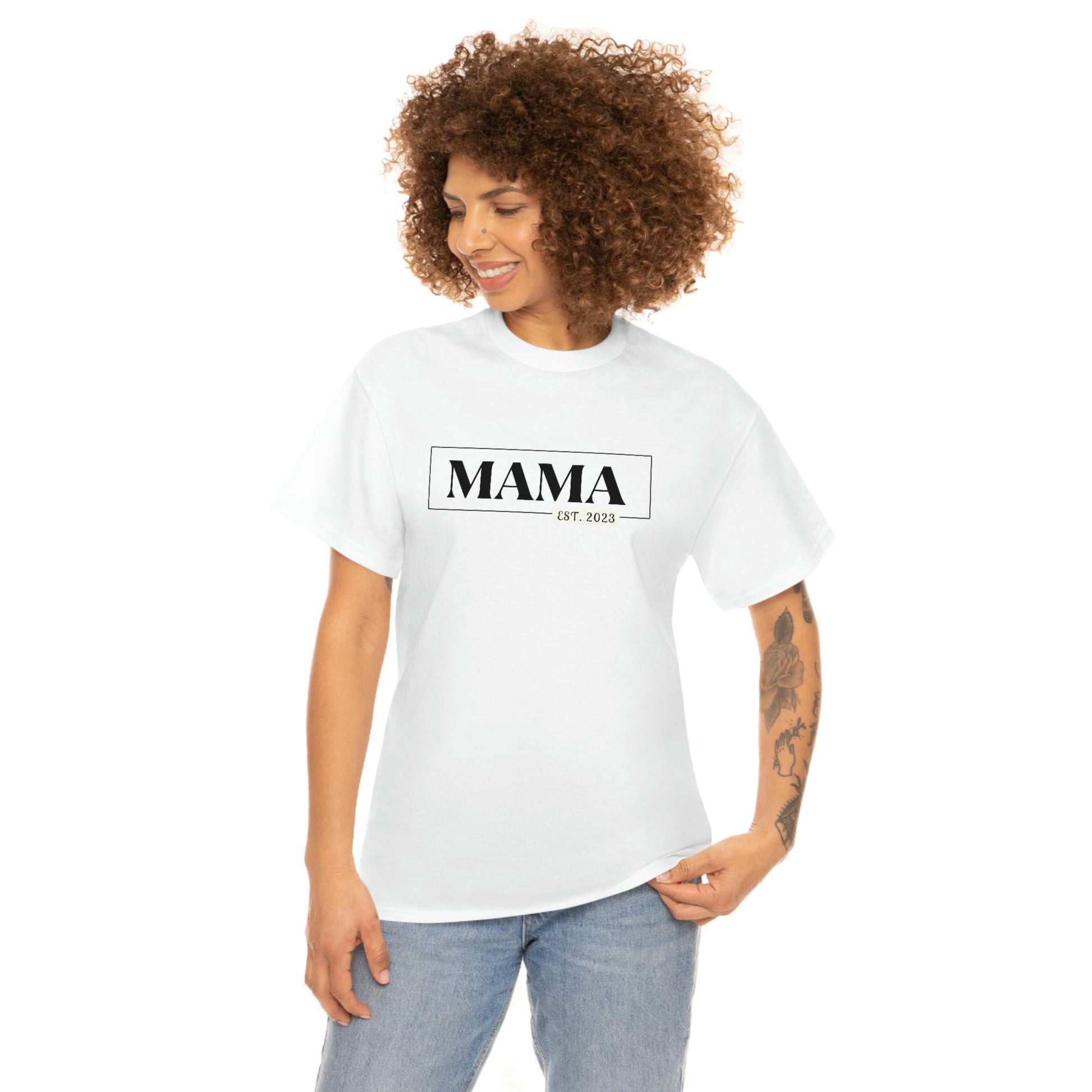 Shop Mama Est. Personalized T-shirt- The Perfect Mother's Day Gift! - T-Shirt Goodlifebean Plushies | Stuffed Animals