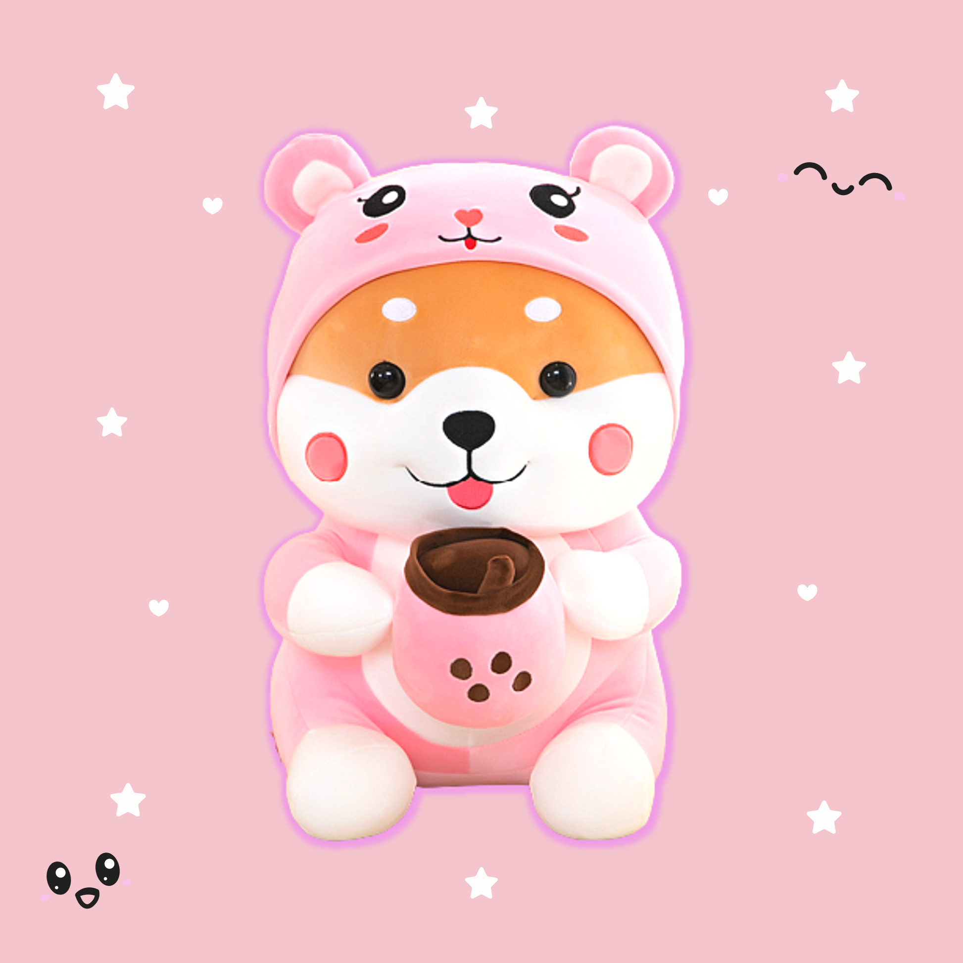 Shop Dandy: Boba Drinking Shiba Plush - Stuffed Animals Goodlifebean Plushies | Stuffed Animals