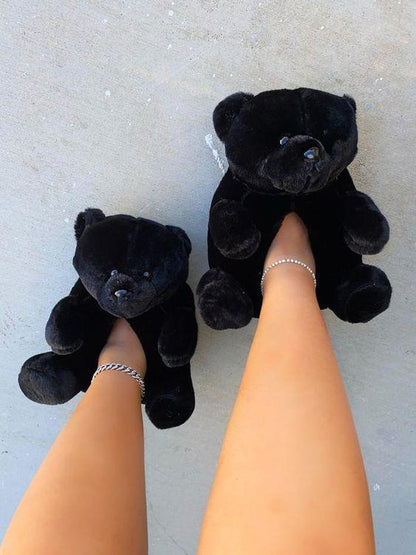 Shop Comfy Teddy Bear Plush Slippers: Black Bear - Goodlifebean Black Friday Sale | Plushies | Giant Teddy Bear