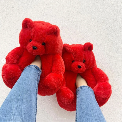 Shop Red Teddy Bear Plush Slippers - Goodlifebean Black Friday Sale | Plushies | Giant Teddy Bear