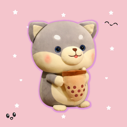 Shop Bubble Tea Shiba Dog Plush | Boba Stuffed Animal Plushie - Goodlifebean Black Friday Sale | Plushies | Giant Teddy Bear