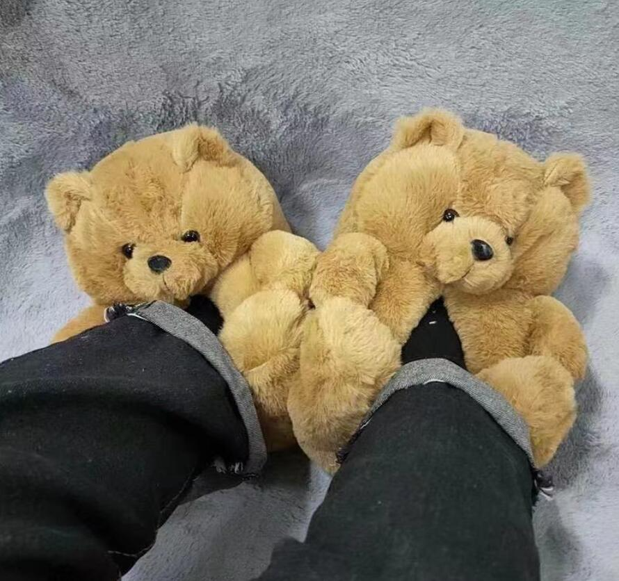 Shop Honey Brown Teddy Bear Plush Slippers - Goodlifebean Black Friday Sale | Plushies | Giant Teddy Bear