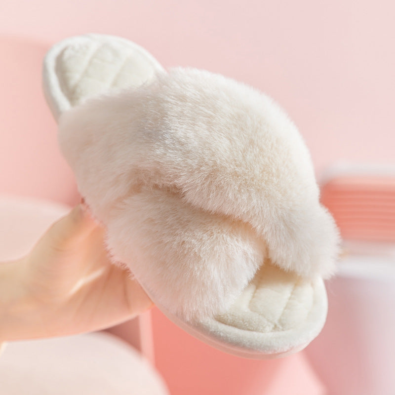 Shop Comfy Cross-Strap Plush Indoor Slippers - Shoes Goodlifebean Plushies | Stuffed Animals